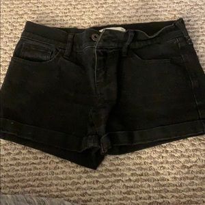Basic black jean shorts